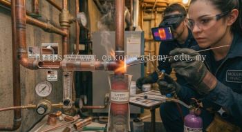 HVAC technician copper joint brazing training