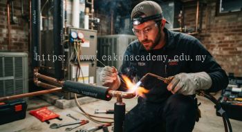 copper refrigerant line brazing process