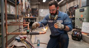 HVAC copper pipe brazing refrigeration lines