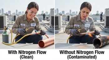 copper tube brazing nitrogen flow HVAC systems