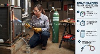 HVAC brazing nitrogen flow regulation techniques