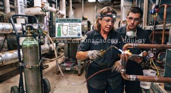 HVAC technician nitrogen flow brazing training