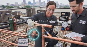 HVAC brazing strong copper joint installation