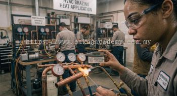 copper pipe brazing HVAC controlled heat application