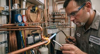 copper refrigeration line brazing temperature control