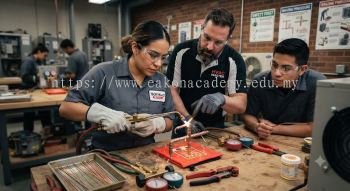 HVAC brazing training for copper tubing installation