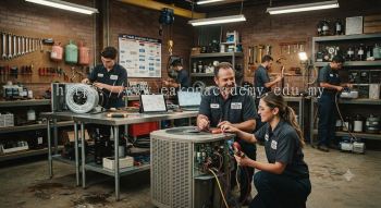 Air conditioning maintenance workshop