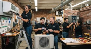 Air conditioning installation workshop