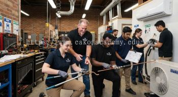 Air conditioning pipe installation training