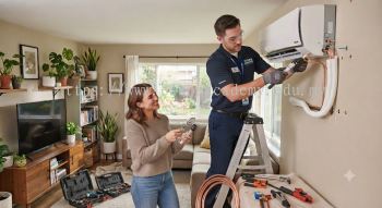 Copper piping installation for split AC
