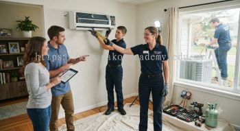 Professional split AC installation