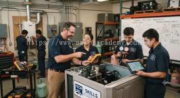 Commercial HVAC maintenance workshop