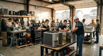 Residential air conditioning installation workshop