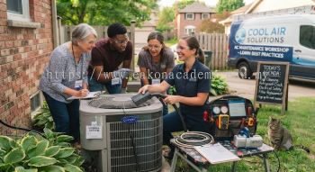 Air conditioning maintenance workshop
