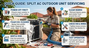 Split AC outdoor unit servicing guide
