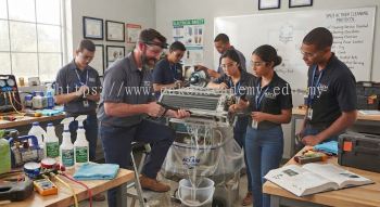 Air conditioning maintenance cleaning workshop