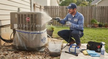 Air conditioning outdoor unit cleaning service