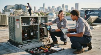Professional HVAC installation and servicing skills