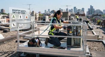 aircond technician working at height safety