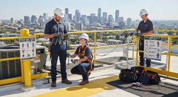 HVAC contractor working at height safety rules