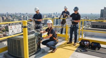 HVAC service work at height risk control
