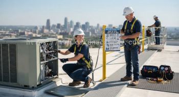 HVAC technician elevated work safety guide