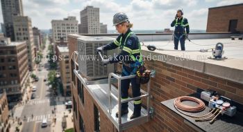 aircond outdoor unit installation safety at height