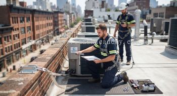 aircond repair work at height safety method