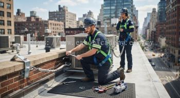 aircond technician fall prevention safety