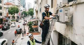 aircond technician hazard control at height