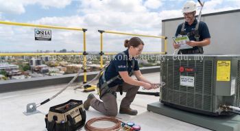 commercial air conditioning height work safety
