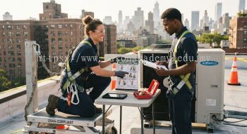 HVAC rooftop fall protection safety guide