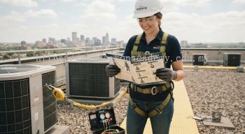 HVAC safety harness and lanyard usage guide