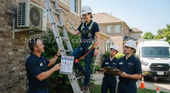 air conditioning technician ladder fall protection guide