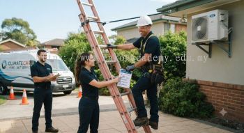 air conditioning technician PPE ladder safety