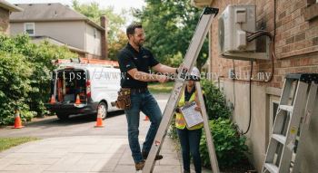 HVAC maintenance ladder safety procedures