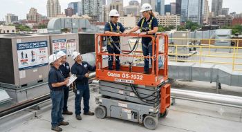 aircon installer scissor lift safety guide