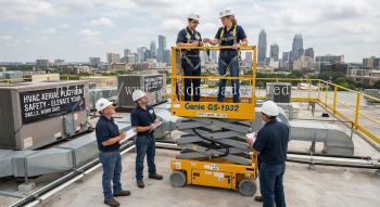 HVAC maintenance aerial platform procedures