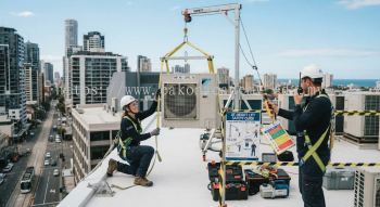 air conditioning outdoor unit crane lifting safety guide