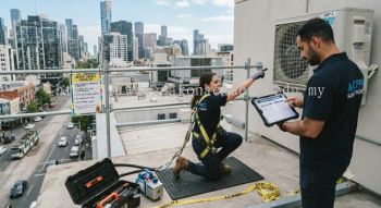 HVAC installation height risk assessment outdoor unit