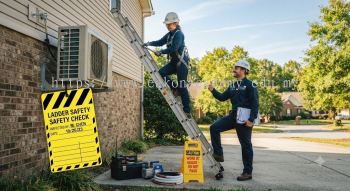 HVAC outdoor installation ladder safety procedures