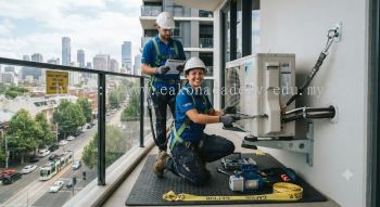 HVAC outdoor unit mounting safety procedures