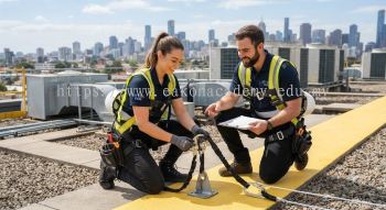 air conditioning technician hazard control at height