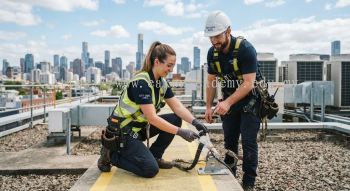 HVAC occupational safety procedures height work