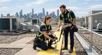 HVAC elevated work fall prevention guide