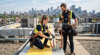 HVAC rooftop fall prevention methods