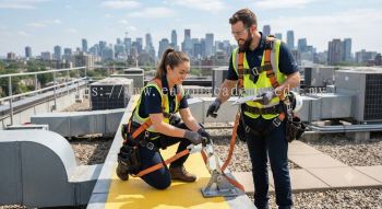 HVAC rooftop safety fall prevention procedures