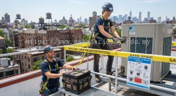 aircon maintenance tool safety working at heightt