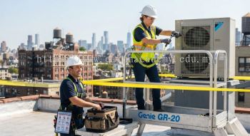 HVAC elevated work platform tool safety guide