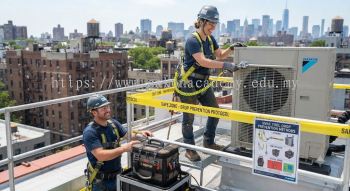 HVAC rooftop installation tool safety procedures